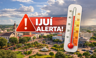 Ijui Alerta com termômetro meteorológico marcando alta temperatura na previsão do tempo em Ijuí RS