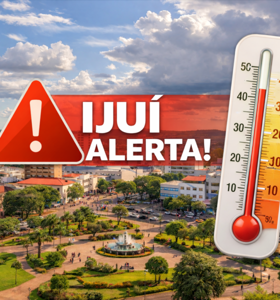 Ijui Alerta com termômetro meteorológico marcando alta temperatura na previsão do tempo em Ijuí RS