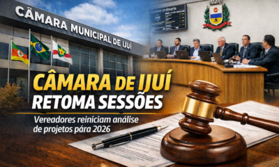 Câmara Municipal de Ijuí retoma sessões após recesso e vereadores reiniciam análise de projetos em 2026